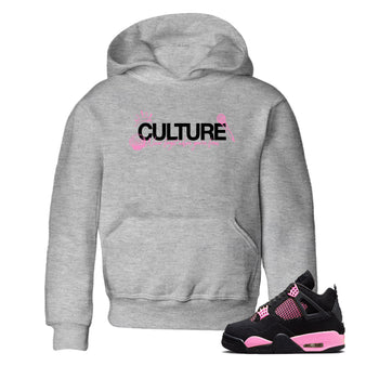 Perfect Valentine's Day Gifts graphic tee  – Sneaker Tees To Match Air Jordan 4 Pink Thunder – Culture Kids Graphic T-Shirt Heather Grey 1