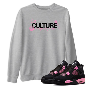 Perfect Valentine's Day Gifts graphic tee  – Sneaker Tees To Match Air Jordan 4 Pink Thunder – Culture Tee Heather Grey 1