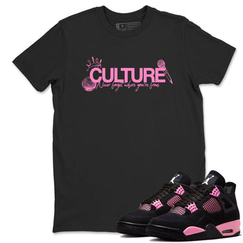Perfect Valentine's Day Gifts graphic tee  – Sneaker Tees To Match Air Jordan 4 Pink Thunder – Culture Tee Black 1