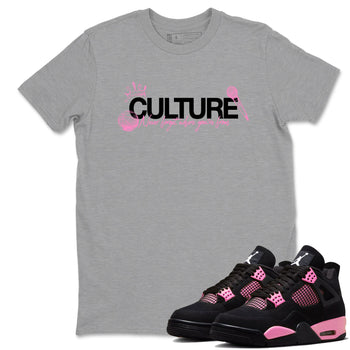 Perfect Valentine's Day Gifts graphic tee  – Sneaker Tees To Match Air Jordan 4 Pink Thunder – Culture Tee Heather Grey 1