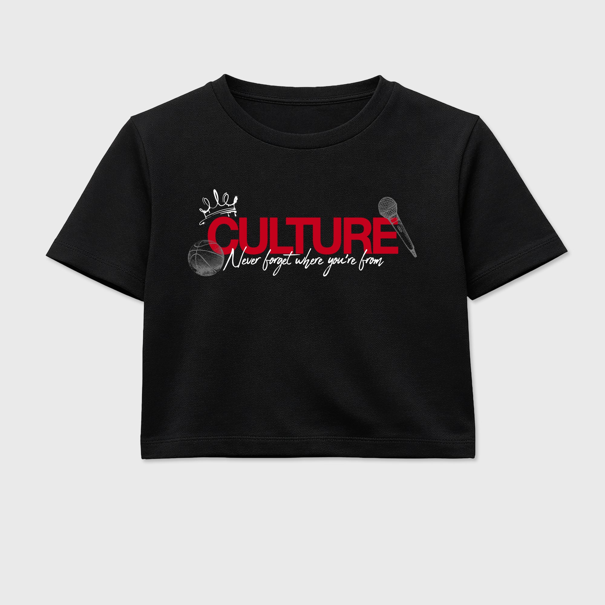Culture women’s crop tee designed to match the Air Jordan 4 Toro Bravo, featuring coordinated Black 2 options for a perfect streetwear vibe.