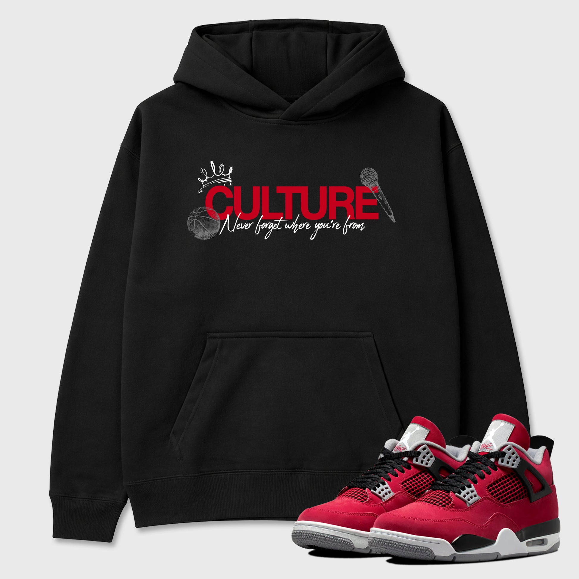 Culture Graphic T-Shirt sneaker match tee designed for the Air Jordan 4 Toro Bravo, featuring coordinated color options for a perfect streetwear match. Black 1 shirt.
