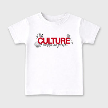 Culture affordable baby and kids t-shirt designed to match the Air Jordan 4 Toro Bravo, featuring coordinated White 2 options for the perfect little sneakerhead streetwear look.