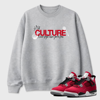 Culture Graphic T-Shirt sneaker match tee designed for the Air Jordan 4 Toro Bravo, featuring coordinated color options for a perfect streetwear match. Heather Grey 1 shirt.