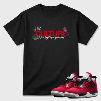Culture Graphic T-Shirt sneaker match tee designed for the Air Jordan 4 Toro Bravo, featuring coordinated color options for a perfect streetwear match. Black 1 shirt.