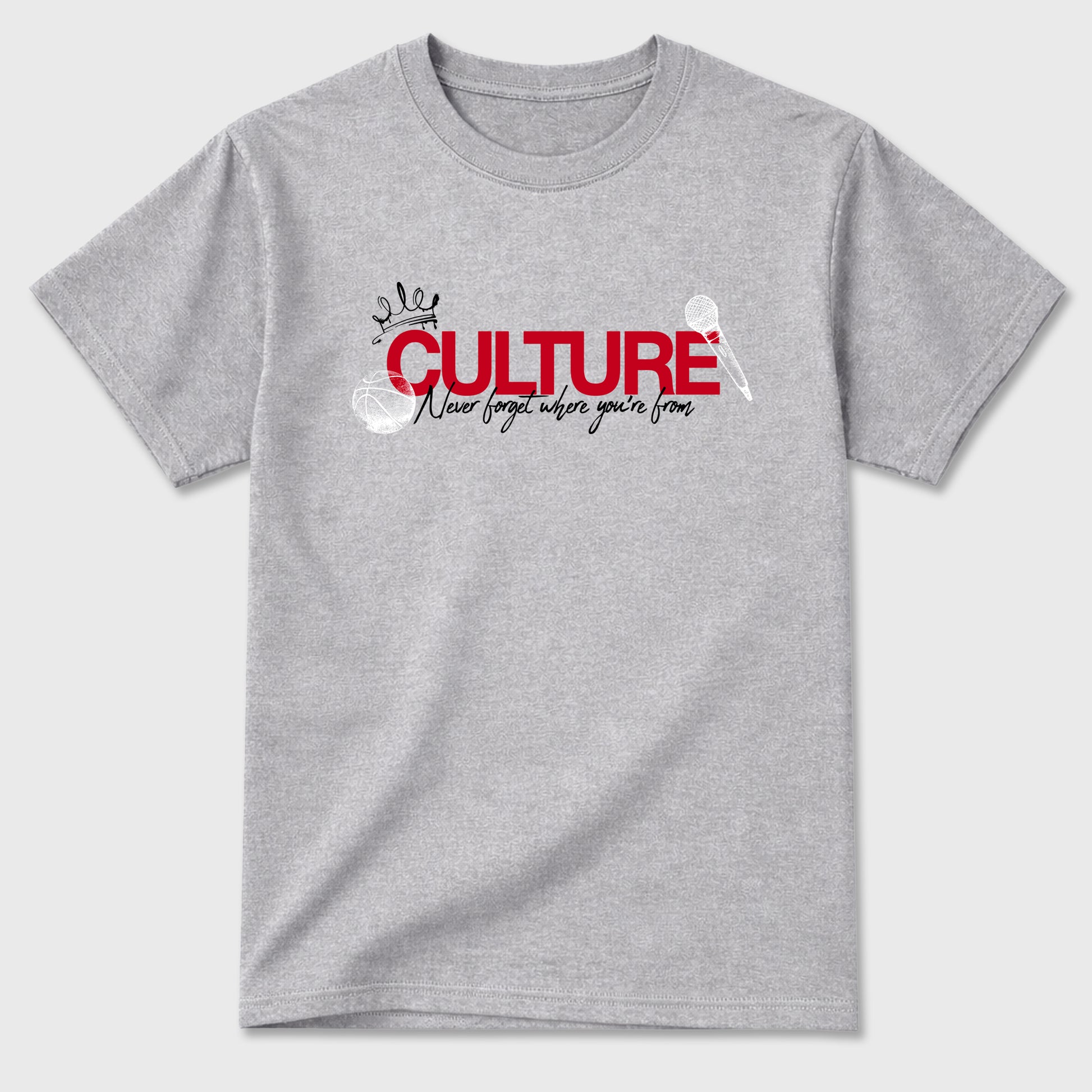 Culture Graphic T-Shirt sneaker match tee designed for the Air Jordan 4 Toro Bravo, featuring coordinated color options for a perfect streetwear match. Heather Grey 2 shirt.
