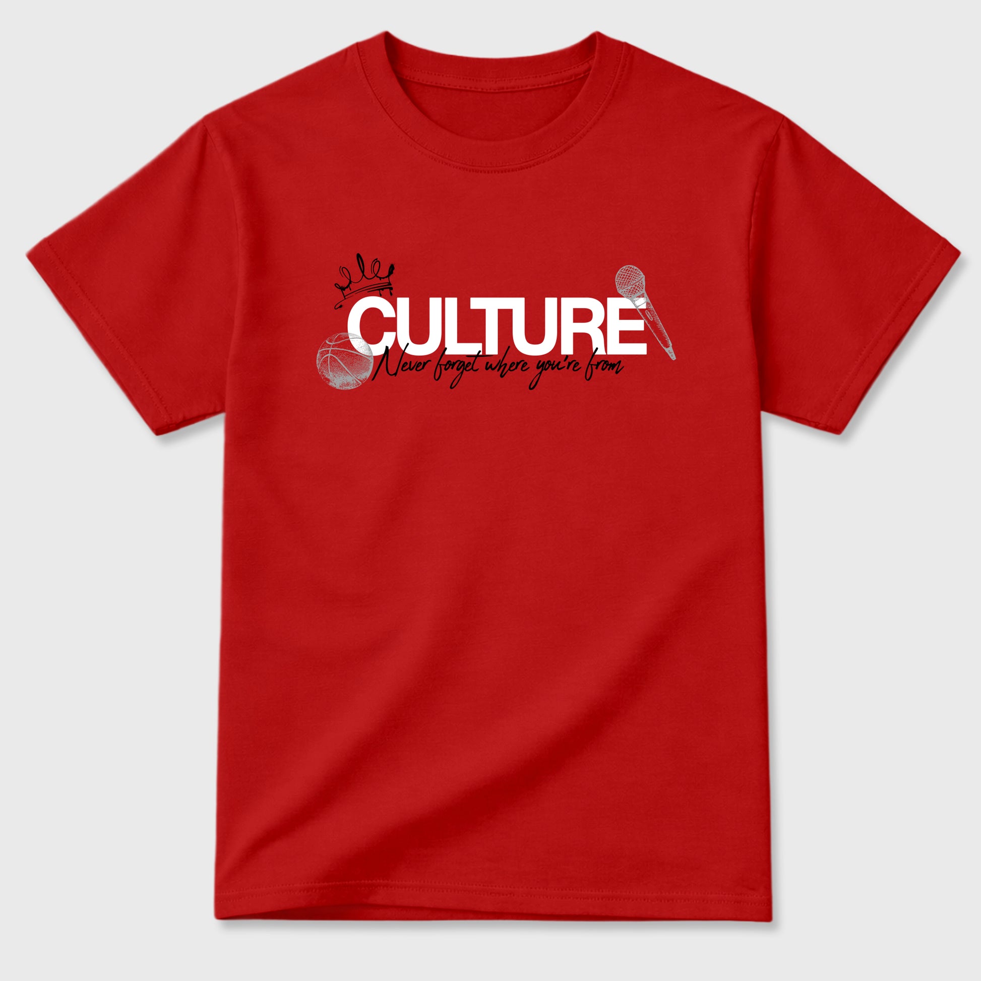 Culture Graphic T-Shirt sneaker match tee designed for the Air Jordan 4 Toro Bravo, featuring coordinated color options for a perfect streetwear match. Red 2 shirt.