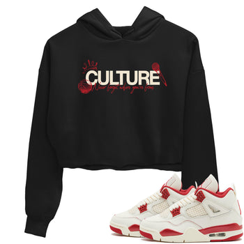 Sneaker match tees – Sneaker Tees To Match Air Jordan 4 Valentines Day Shoes – Culture Crop T-Shirt Black 1