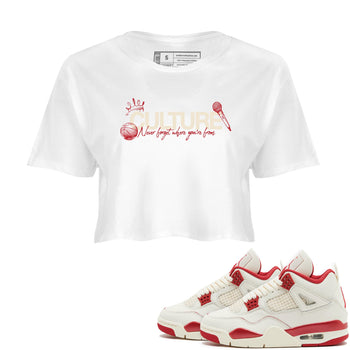 Sneaker match tees – Sneaker Tees To Match Air Jordan 4 Valentines Day Shoes – Culture Crop T-Shirt White 1