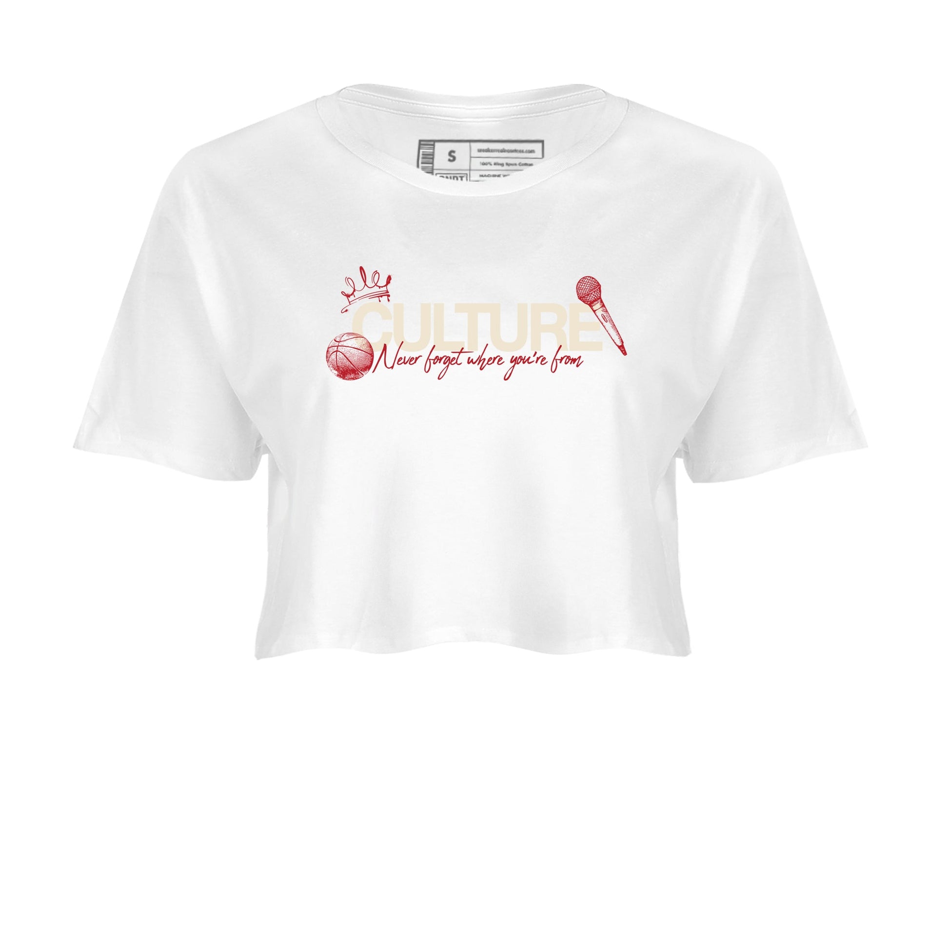 Sneaker match tees – Sneaker Tees To Match Air Jordan 4 Valentines Day Shoes – Culture Crop T-Shirt White 2