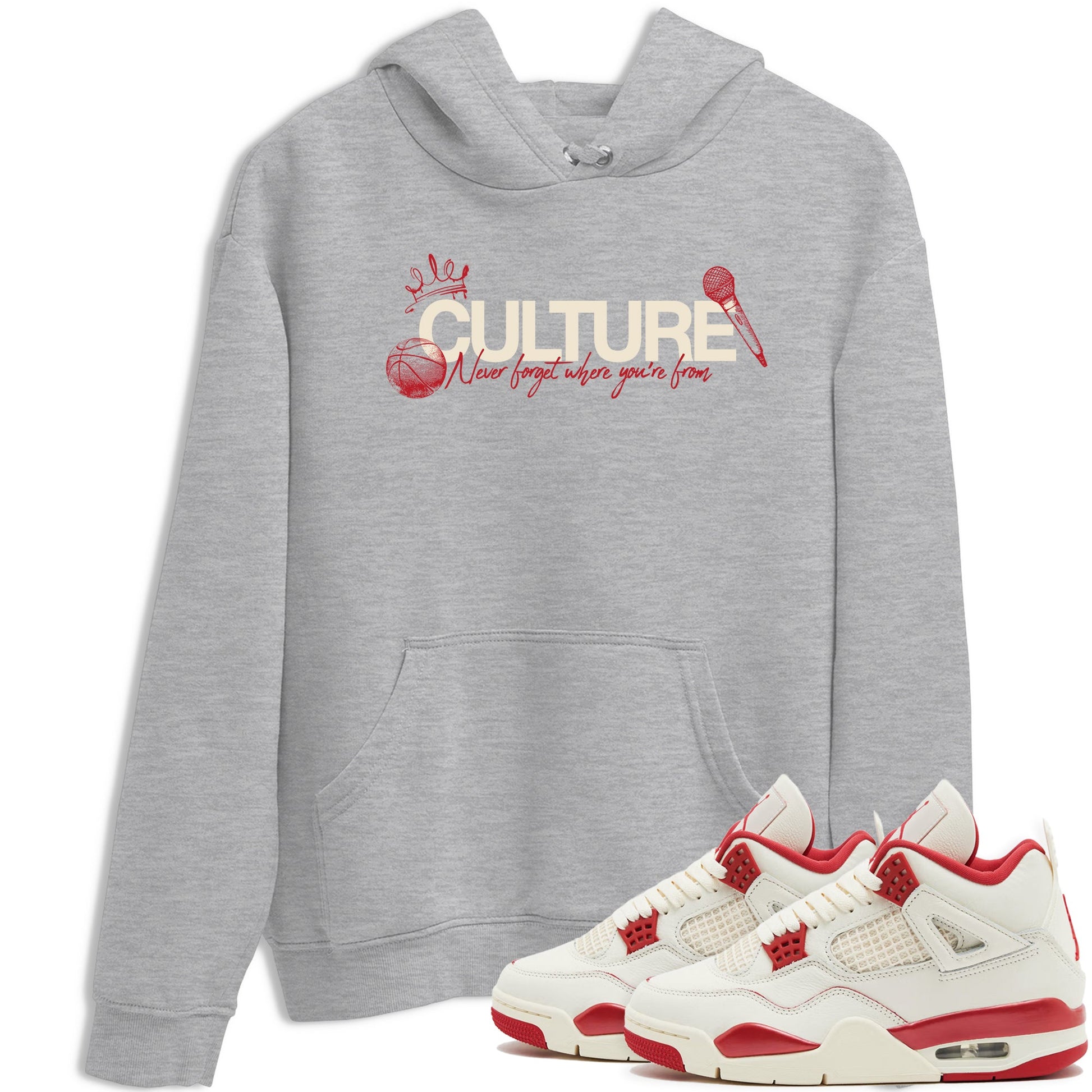 Sneaker match tees – Sneaker Tees To Match Air Jordan 4 Valentines Day Shoes – Culture Tee Heather Grey 1