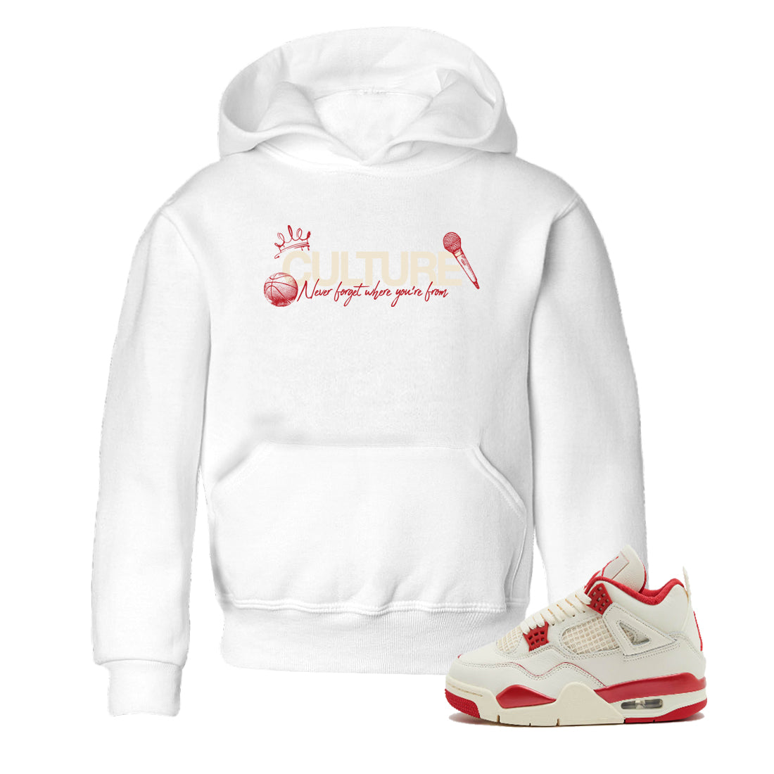 Sneaker match tees – Sneaker Tees To Match Air Jordan 4 Valentines Day Shoes – Culture Kids T-Shirt White 1