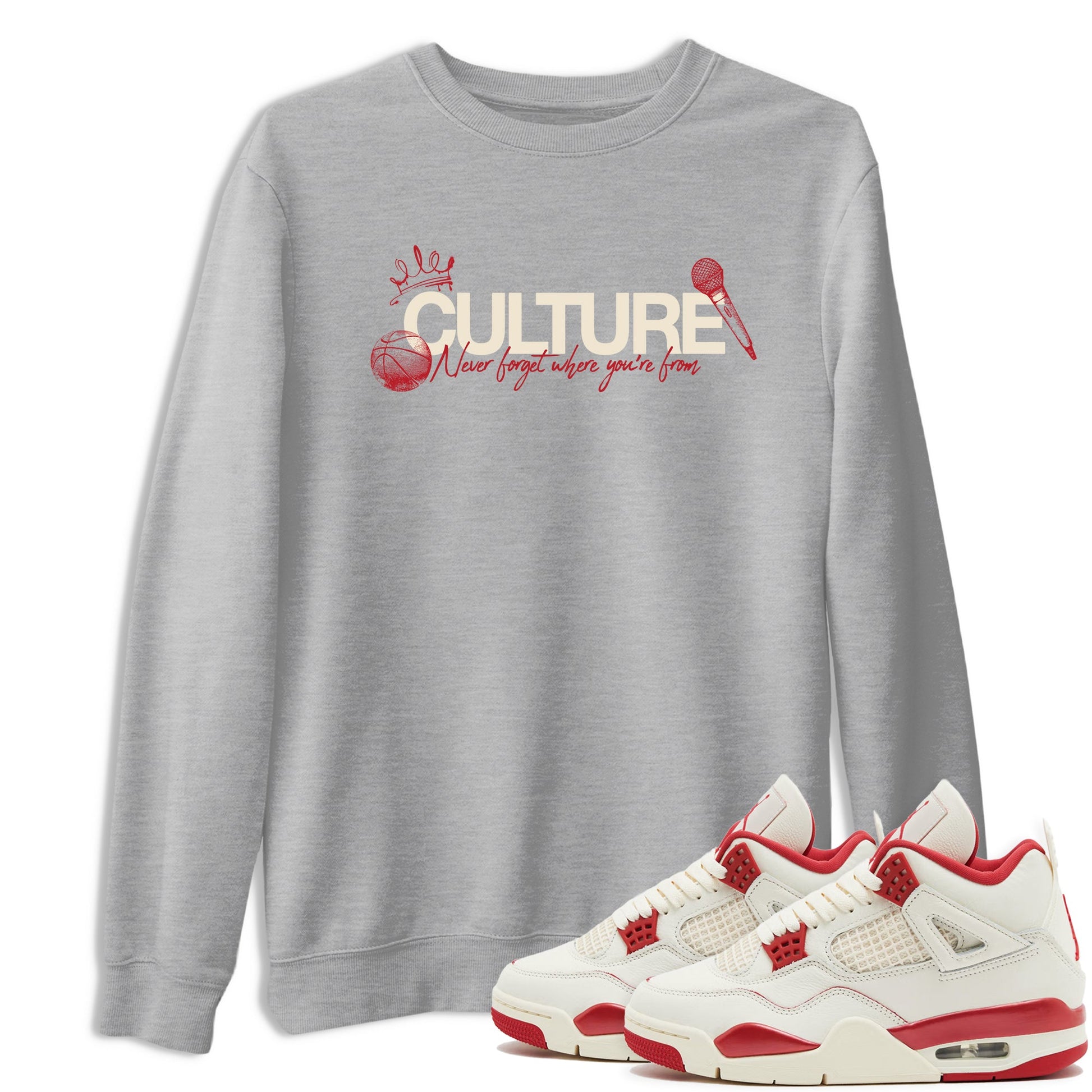 Sneaker match tees – Sneaker Tees To Match Air Jordan 4 Valentines Day Shoes – Culture Tee Heather Grey 1