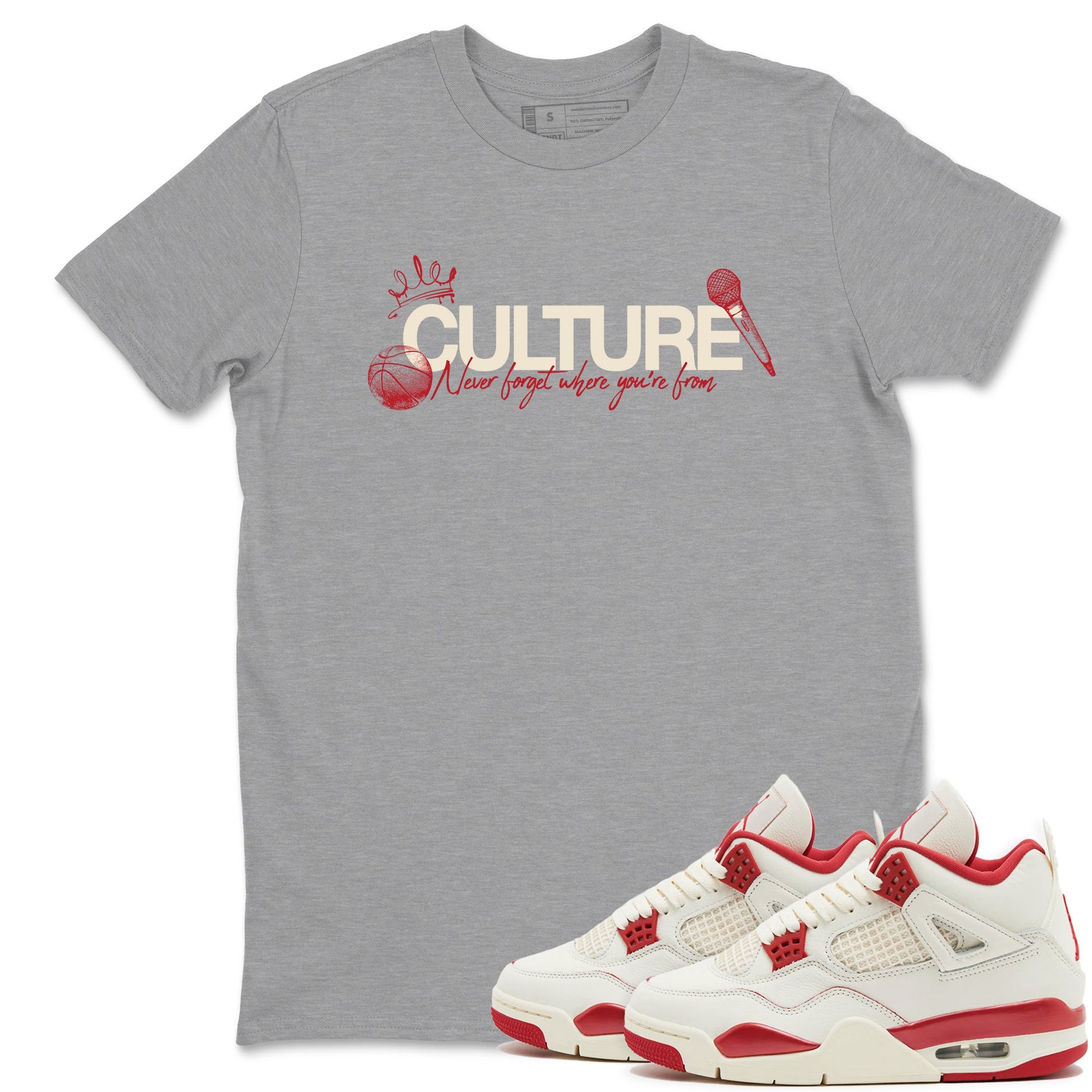 Sneaker match tees – Sneaker Tees To Match Air Jordan 4 Valentines Day Shoes – Culture Tee Heather Grey 1