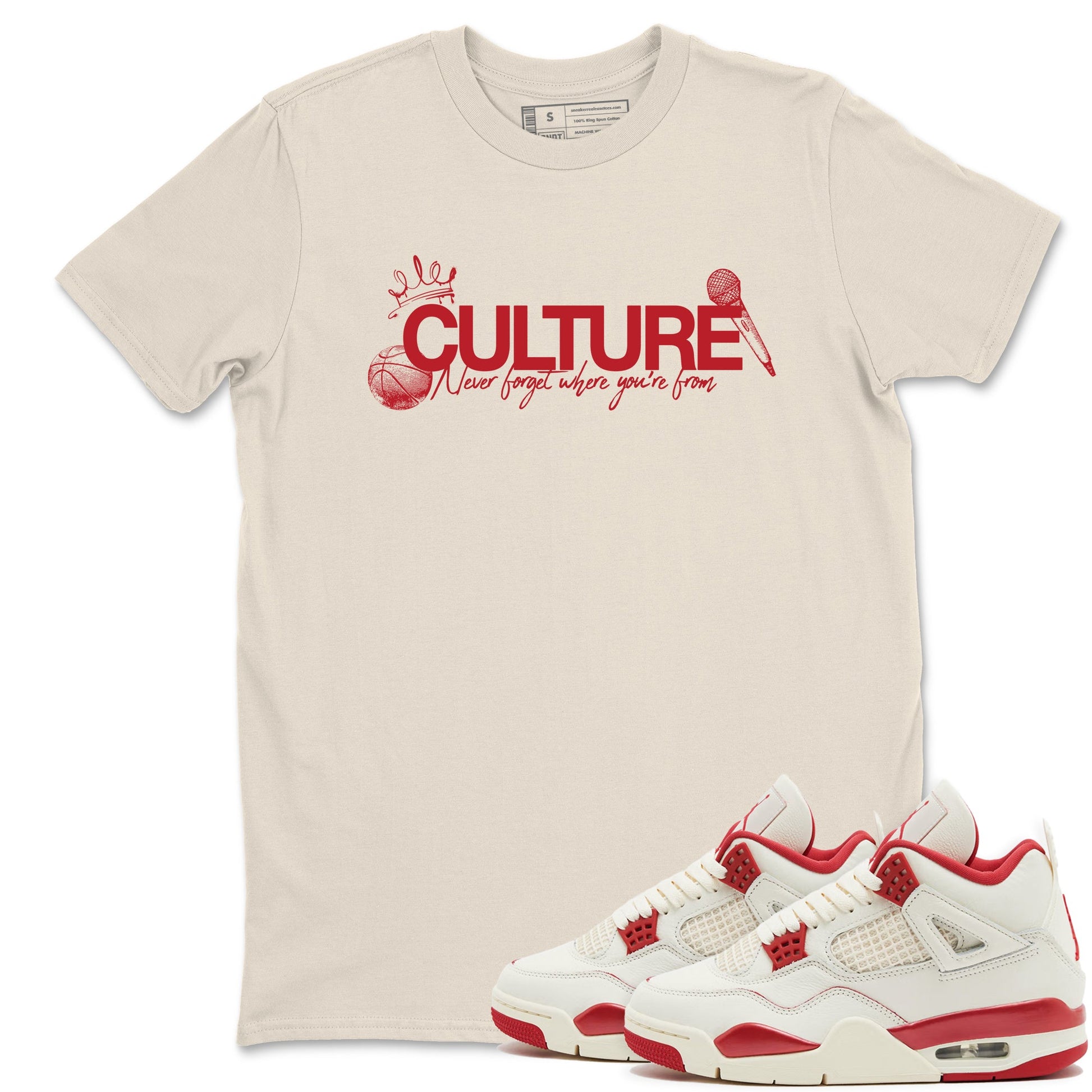 Sneaker match tees – Sneaker Tees To Match Air Jordan 4 Valentines Day Shoes – Culture Tee Natural 1