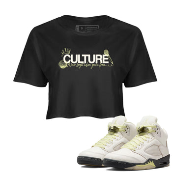 Sneaker match tees – Streetwear Graphic Tees Air Jordan 5 Luminous Green Sneakers – Culture Graphic Crop T-Shirt Black 1
