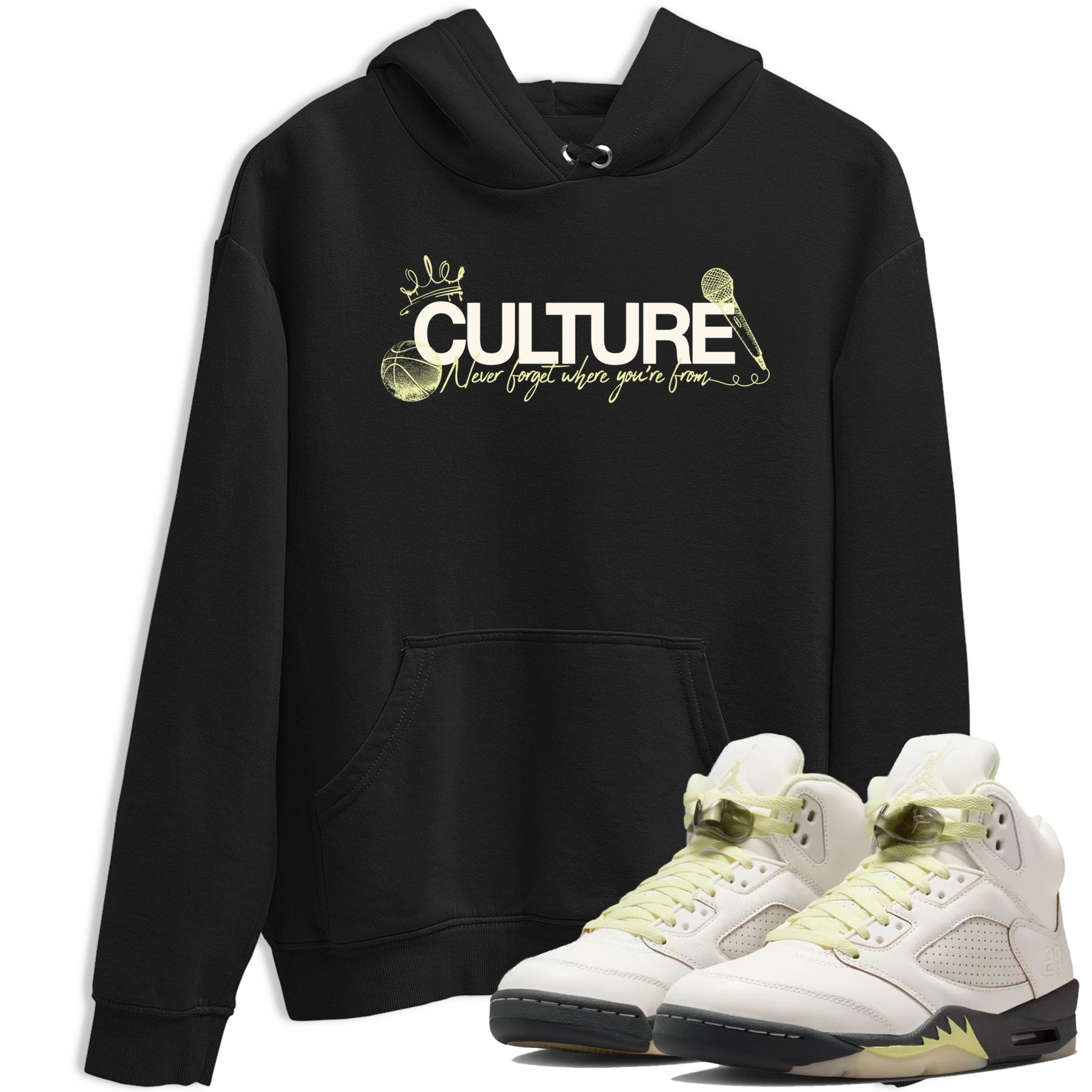Sneaker match tees – Streetwear Graphic Tees Air Jordan 5 Luminous Green Sneakers – Culture Graphic Tee Black 1