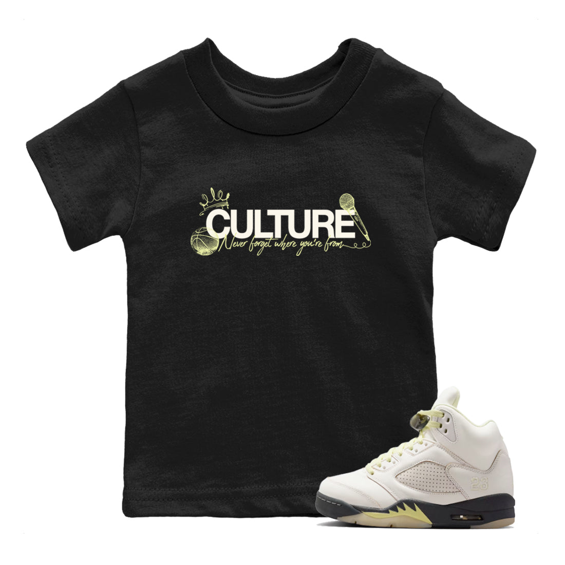 Sneaker match tees – Streetwear Graphic Tees Air Jordan 5 Luminous Green Sneakers – Culture Kids Craphic T-Shirt Black 1