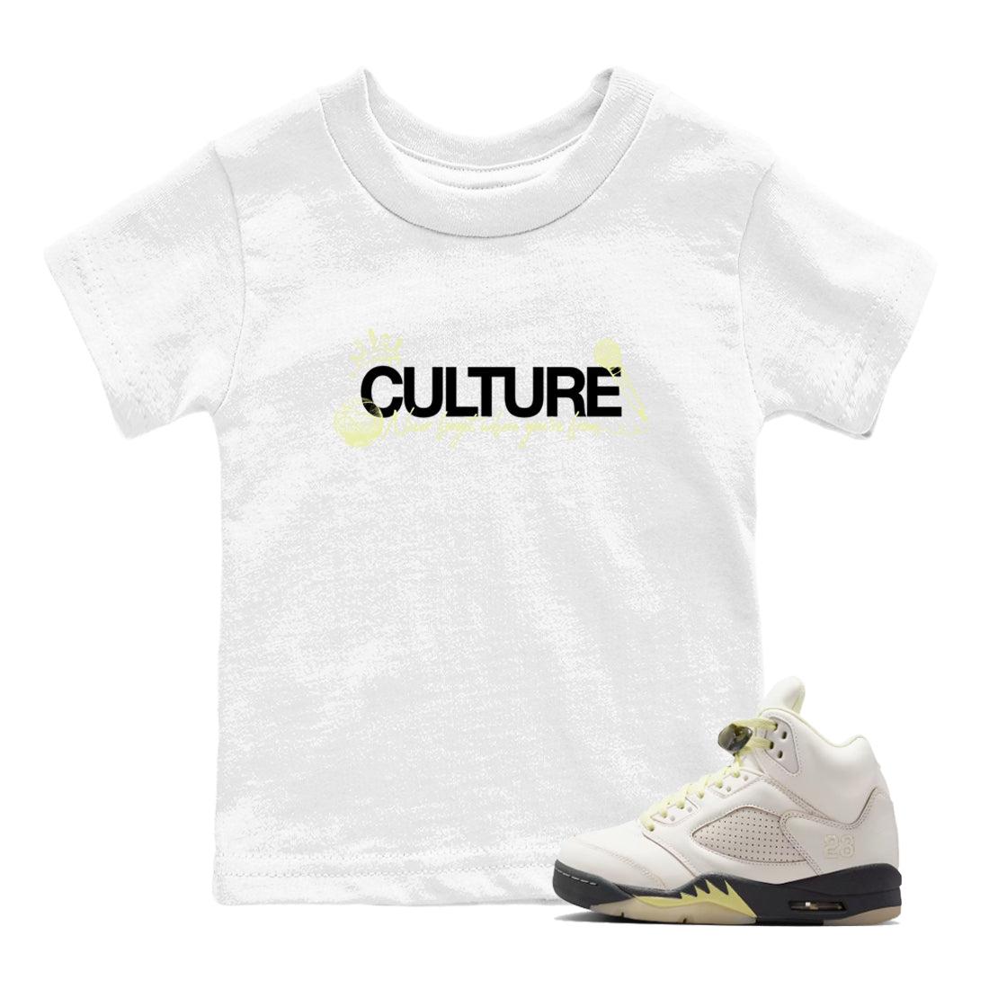 Sneaker match tees – Streetwear Graphic Tees Air Jordan 5 Luminous Green Sneakers – Culture Kids Craphic T-Shirt White 1