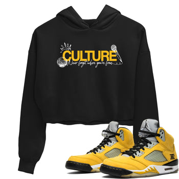 Sneaker match tees – Sneaker Tees To Match Air Jordan 5 Tokyo Shoes – Culture Crop T-Shirt Black 1
