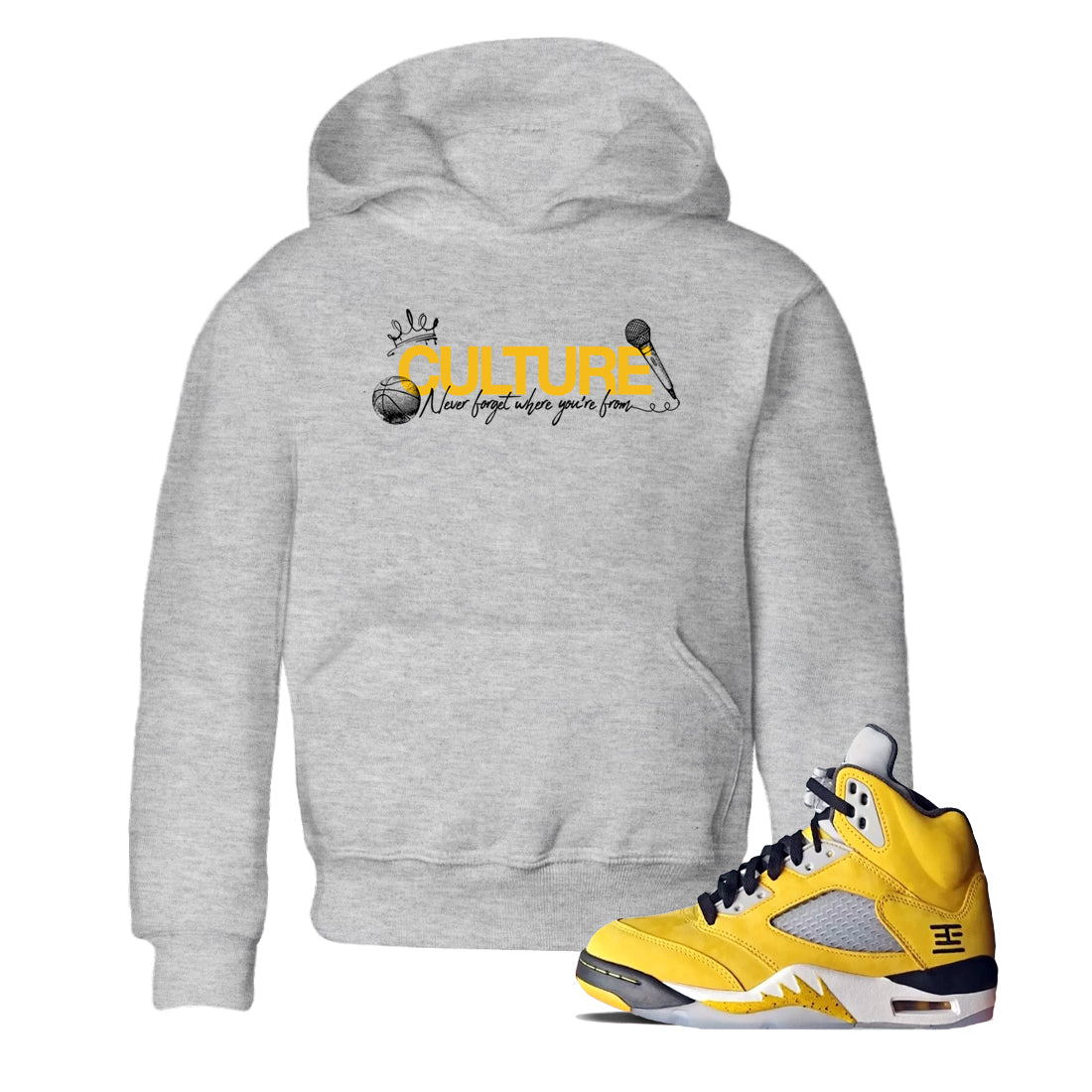 Sneaker match tees – Sneaker Tees To Match Air Jordan 5 Tokyo Shoes – Culture Kids T-Shirt Heather Grey 1