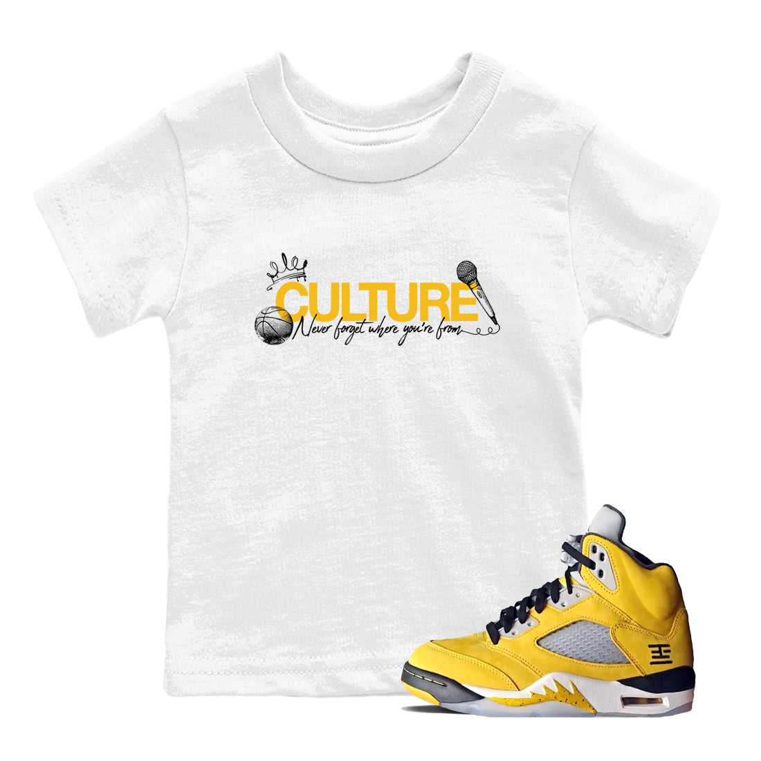 Sneaker match tees – Sneaker Tees To Match Air Jordan 5 Tokyo Shoes – Culture Kids T-Shirt White 1
