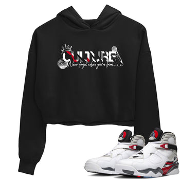Sneaker match tees – Sneaker Tees To Match Air Jordan 8 Bunny Shoes Air Jordan 8 White and True Red – Culture Crop T-Shirt Black 1