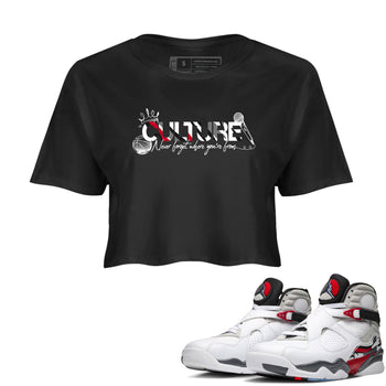 Sneaker match tees – Sneaker Tees To Match Air Jordan 8 Bunny Shoes Air Jordan 8 White and True Red – Culture Crop T-Shirt Black 1