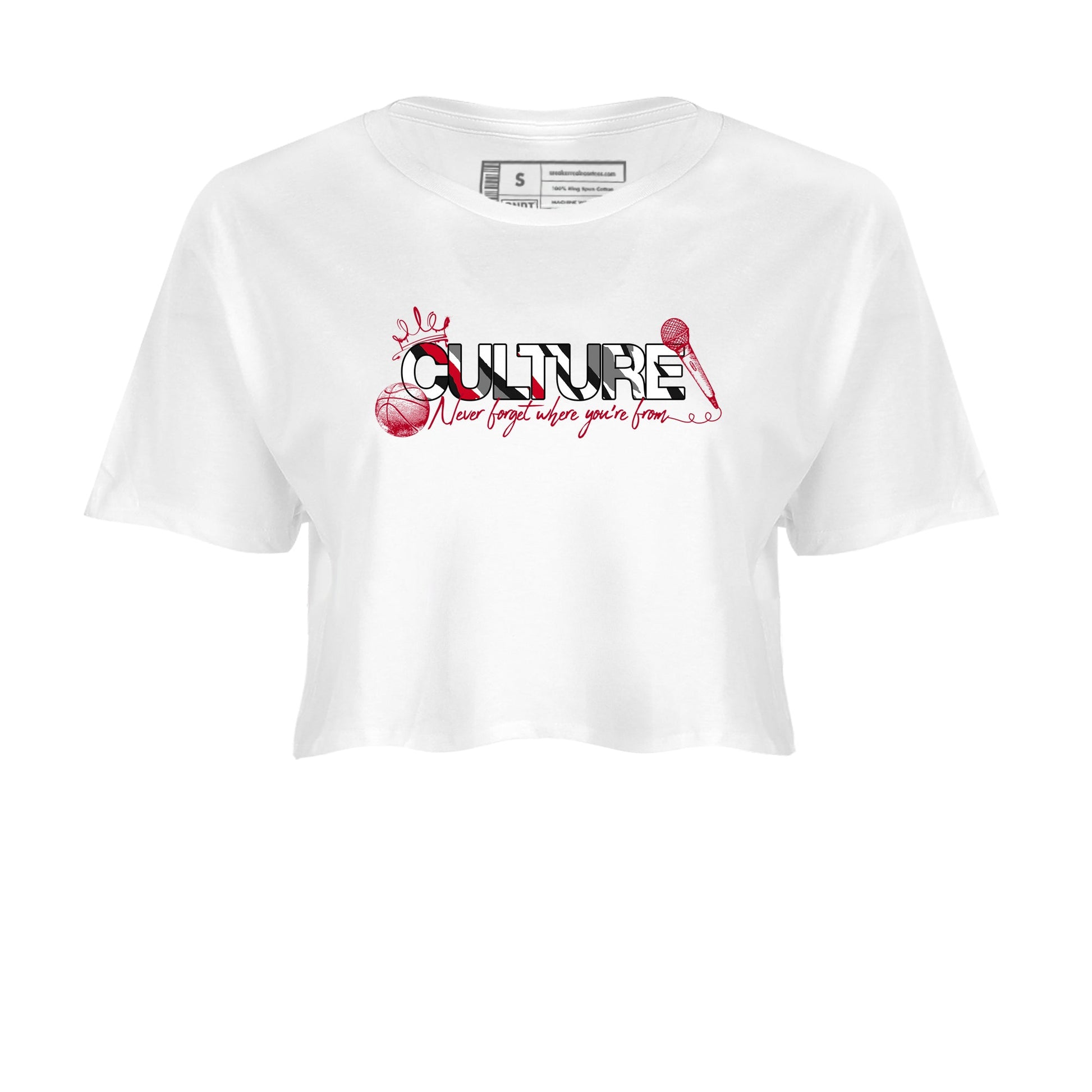 Sneaker match tees – Sneaker Tees To Match Air Jordan 8 Bunny Shoes Air Jordan 8 White and True Red – Culture Crop T-Shirt White 2