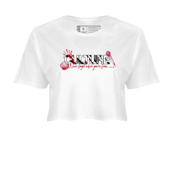 Sneaker match tees – Sneaker Tees To Match Air Jordan 8 Bunny Shoes Air Jordan 8 White and True Red – Culture Crop T-Shirt White 2