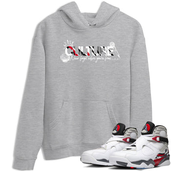 Sneaker match tees – Sneaker Tees To Match Air Jordan 8 Bunny Shoes Air Jordan 8 White and True Red – Culture Tee Heather Grey 1