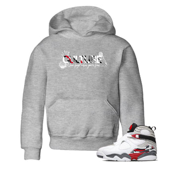 Sneaker match tees – Sneaker Tees To Match Air Jordan 8 Bunny Shoes Air Jordan 8 White and True Red – Culture Kids T-Shirt Heather Grey 1