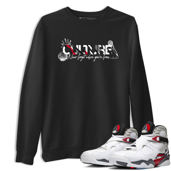 Sneaker match tees – Sneaker Tees To Match Air Jordan 8 Bunny Shoes Air Jordan 8 White and True Red – Culture Tee Black 1