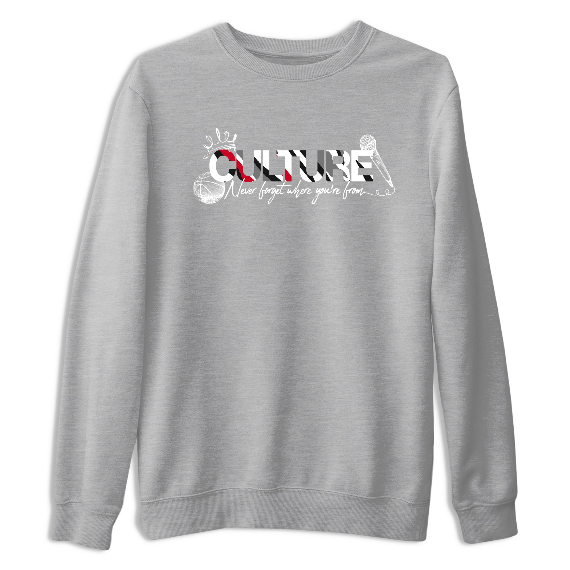 Sneaker match tees – Sneaker Tees To Match Air Jordan 8 Bunny Shoes Air Jordan 8 White and True Red – Culture Tee Heather Grey 2