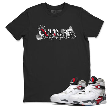 Sneaker match tees – Sneaker Tees To Match Air Jordan 8 Bunny Shoes Air Jordan 8 White and True Red – Culture Tee Black 1