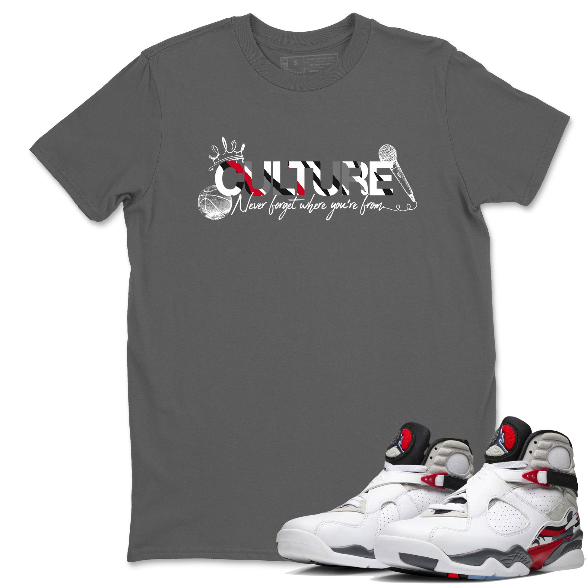 Sneaker match tees – Sneaker Tees To Match Air Jordan 8 Bunny Shoes Air Jordan 8 White and True Red – Culture Tee Cool Grey 1