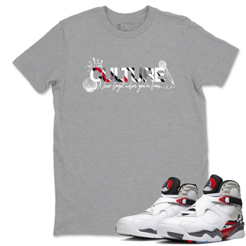 Sneaker match tees – Sneaker Tees To Match Air Jordan 8 Bunny Shoes Air Jordan 8 White and True Red – Culture Tee Heather Grey 1