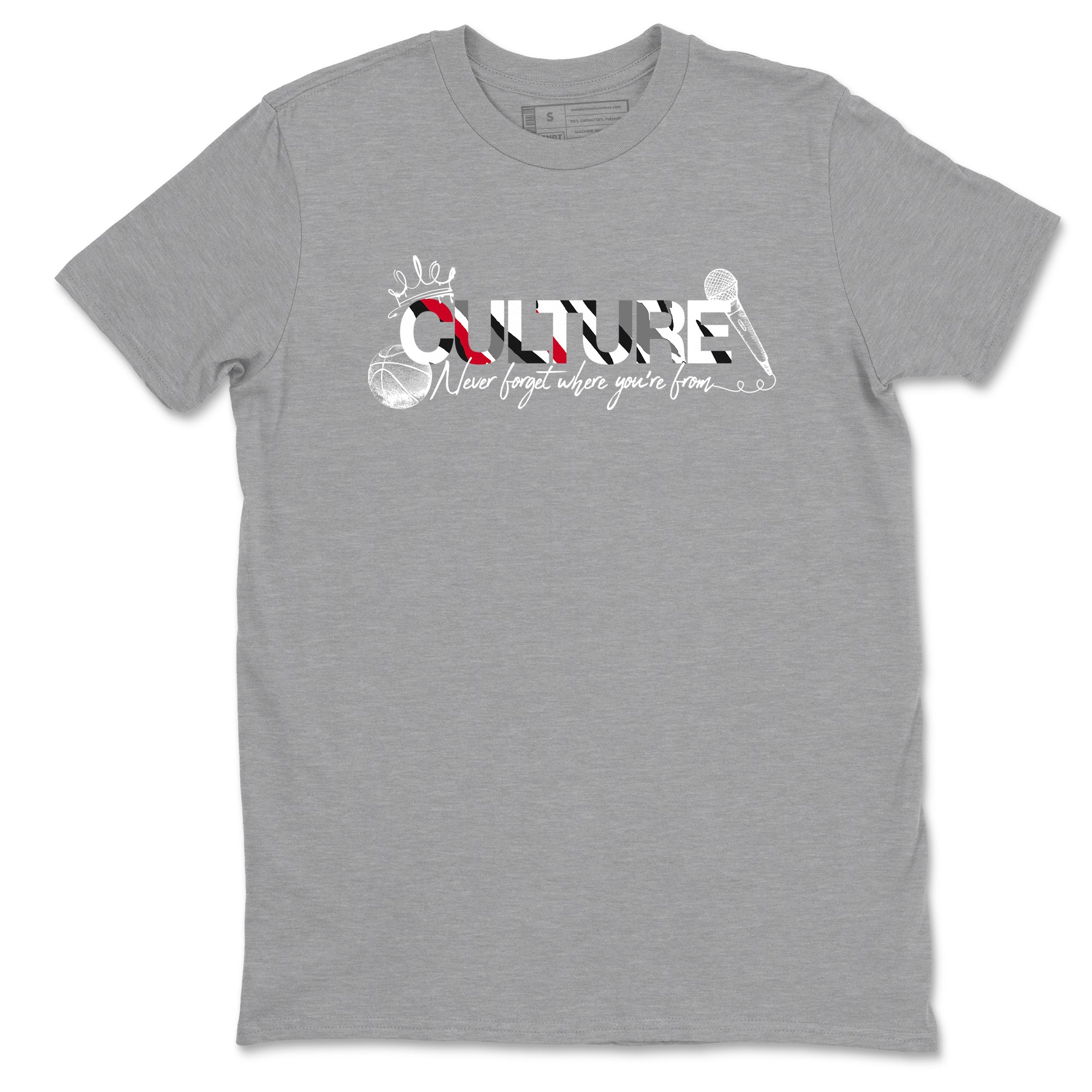 Sneaker match tees – Sneaker Tees To Match Air Jordan 8 Bunny Shoes Air Jordan 8 White and True Red – Culture Tee Heather Grey 2