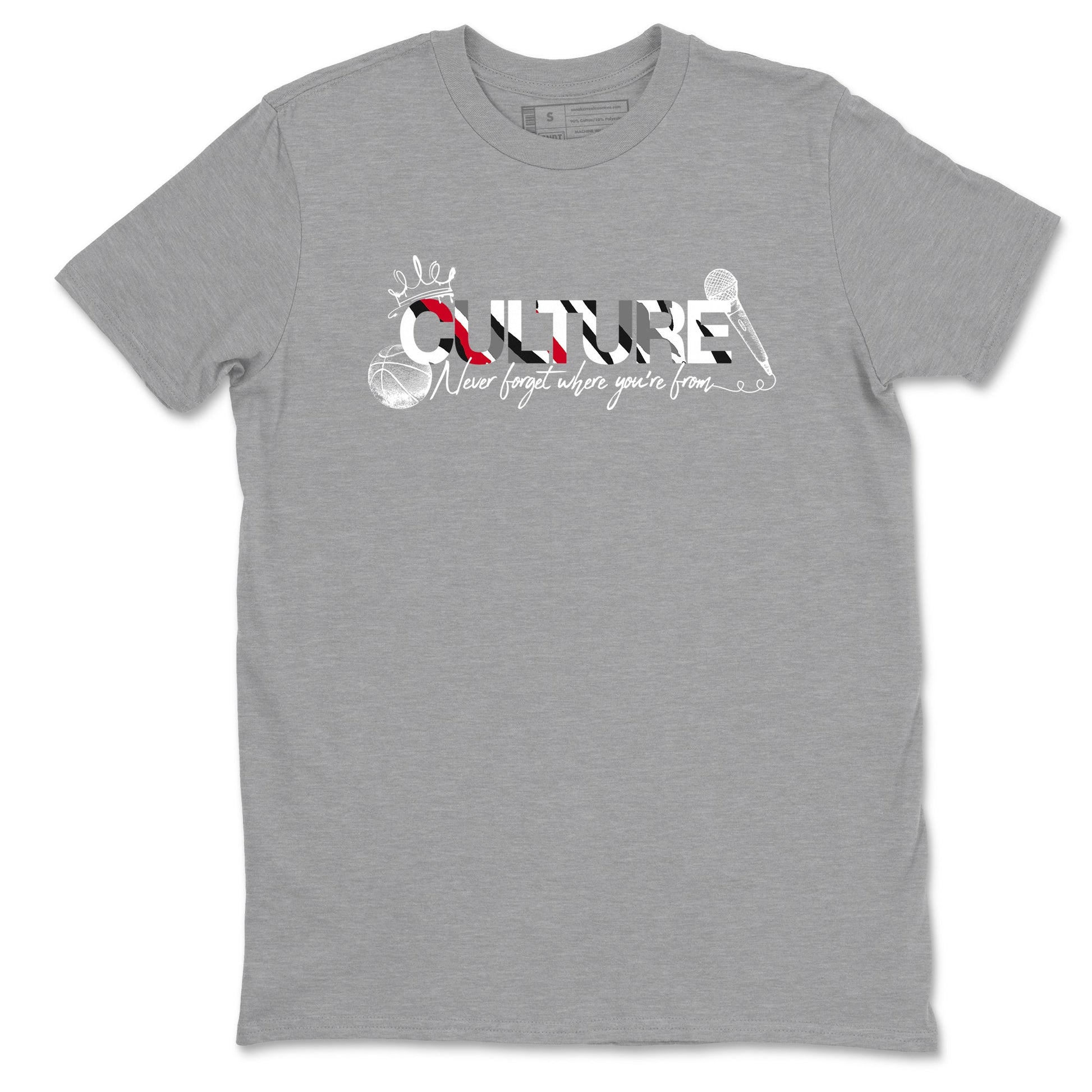 Sneaker match tees – Sneaker Tees To Match Air Jordan 8 Bunny Shoes Air Jordan 8 White and True Red – Culture Tee Heather Grey 2