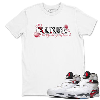 Sneaker match tees – Sneaker Tees To Match Air Jordan 8 Bunny Shoes Air Jordan 8 White and True Red – Culture Tee White 1
