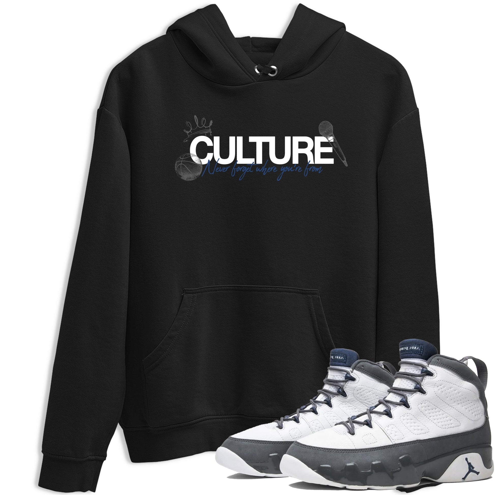 Sneaker match tees – Sneaker Tees To Match Air Jordan 9 Flint Grey Shoes – Culture Tee Black 1