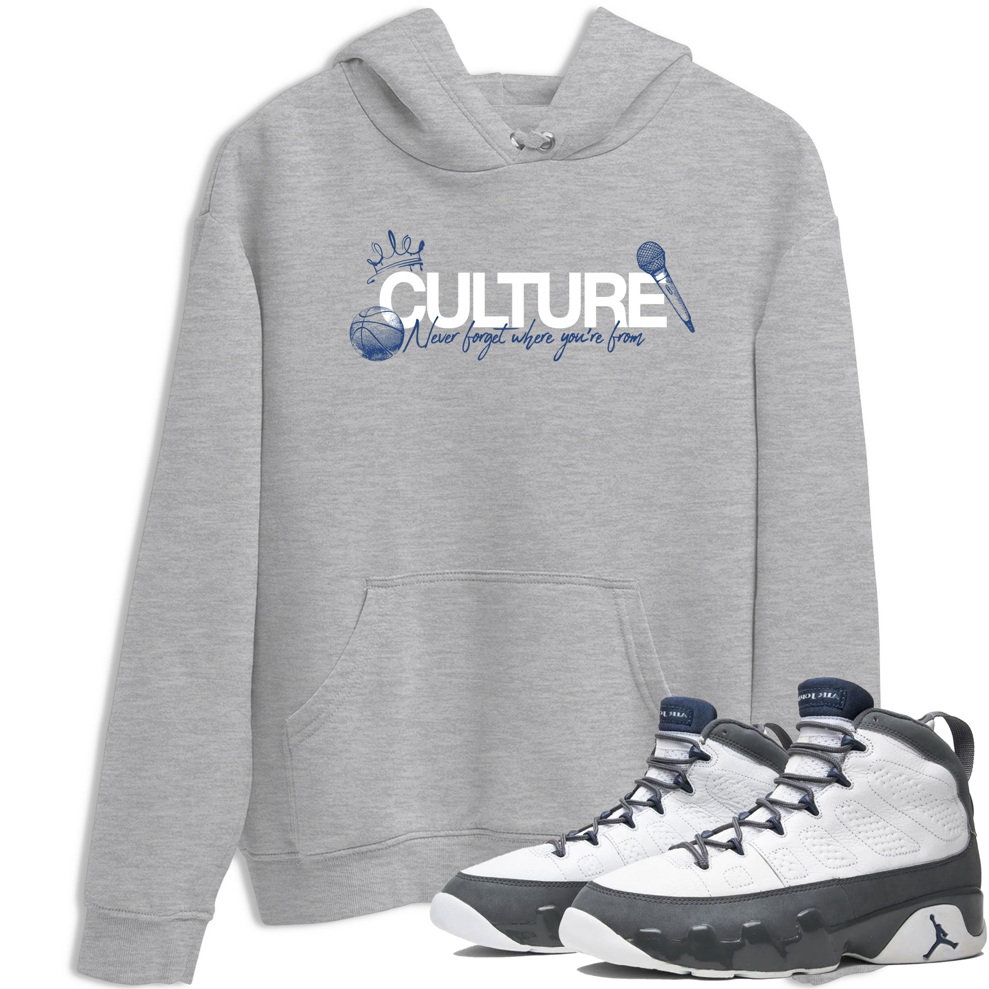Sneaker match tees – Sneaker Tees To Match Air Jordan 9 Flint Grey Shoes – Culture Tee Heather Grey 1
