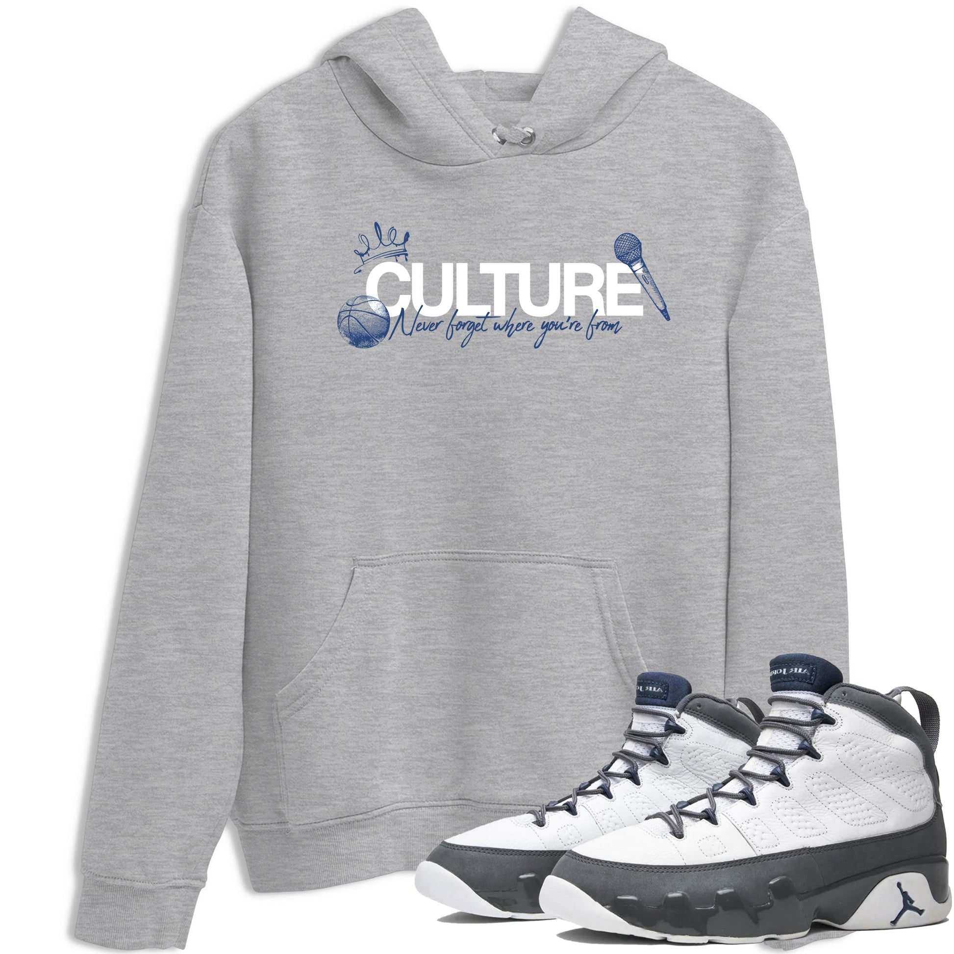 Sneaker match tees – Sneaker Tees To Match Air Jordan 9 Flint Grey Shoes – Culture Tee Heather Grey 1