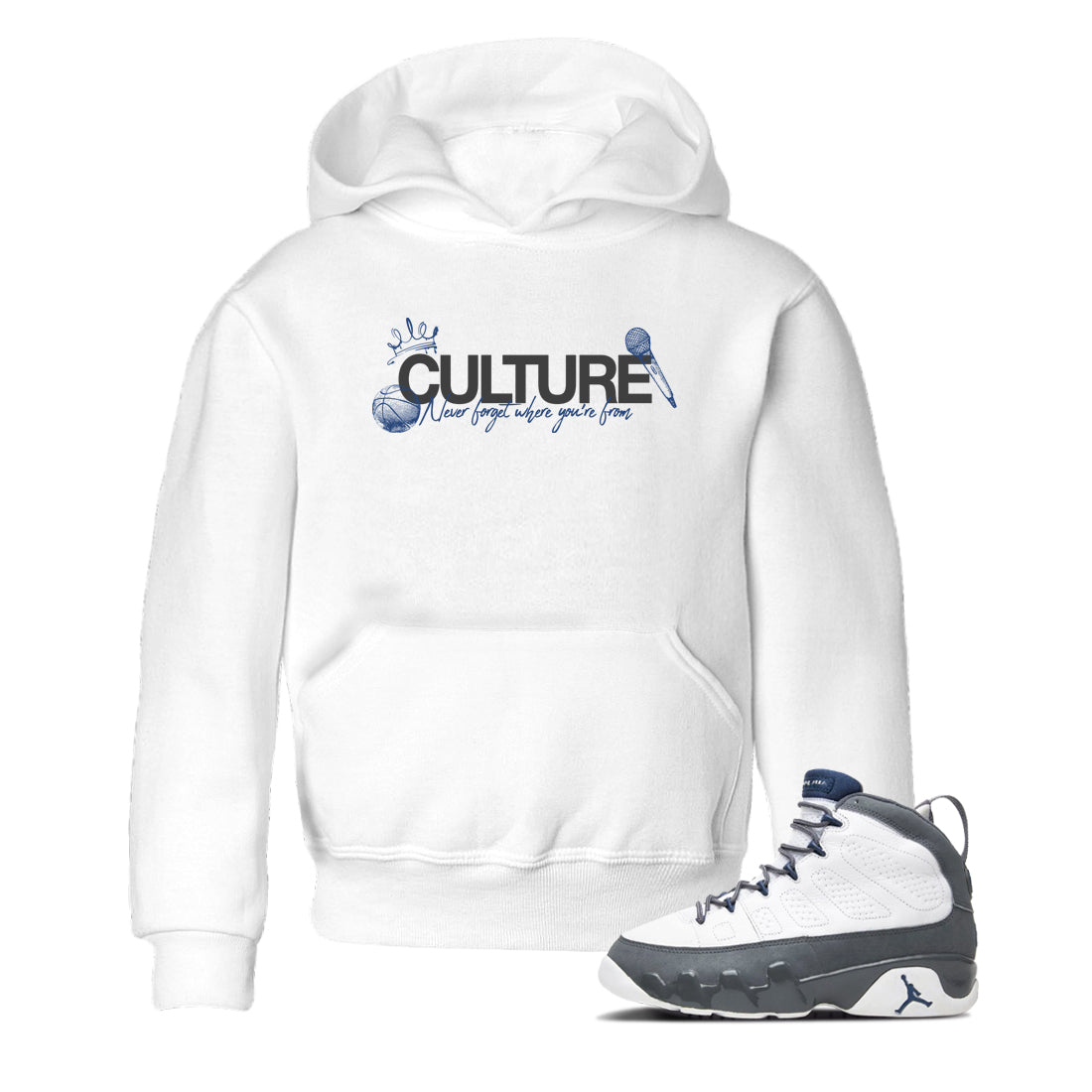 Sneaker match tees – Sneaker Tees To Match Air Jordan 9 Flint Grey Shoes – Culture Kids T-Shirt White 1