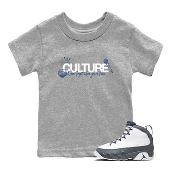 Sneaker match tees – Sneaker Tees To Match Air Jordan 9 Flint Grey Shoes – Culture Kids T-Shirt Heather Grey 1