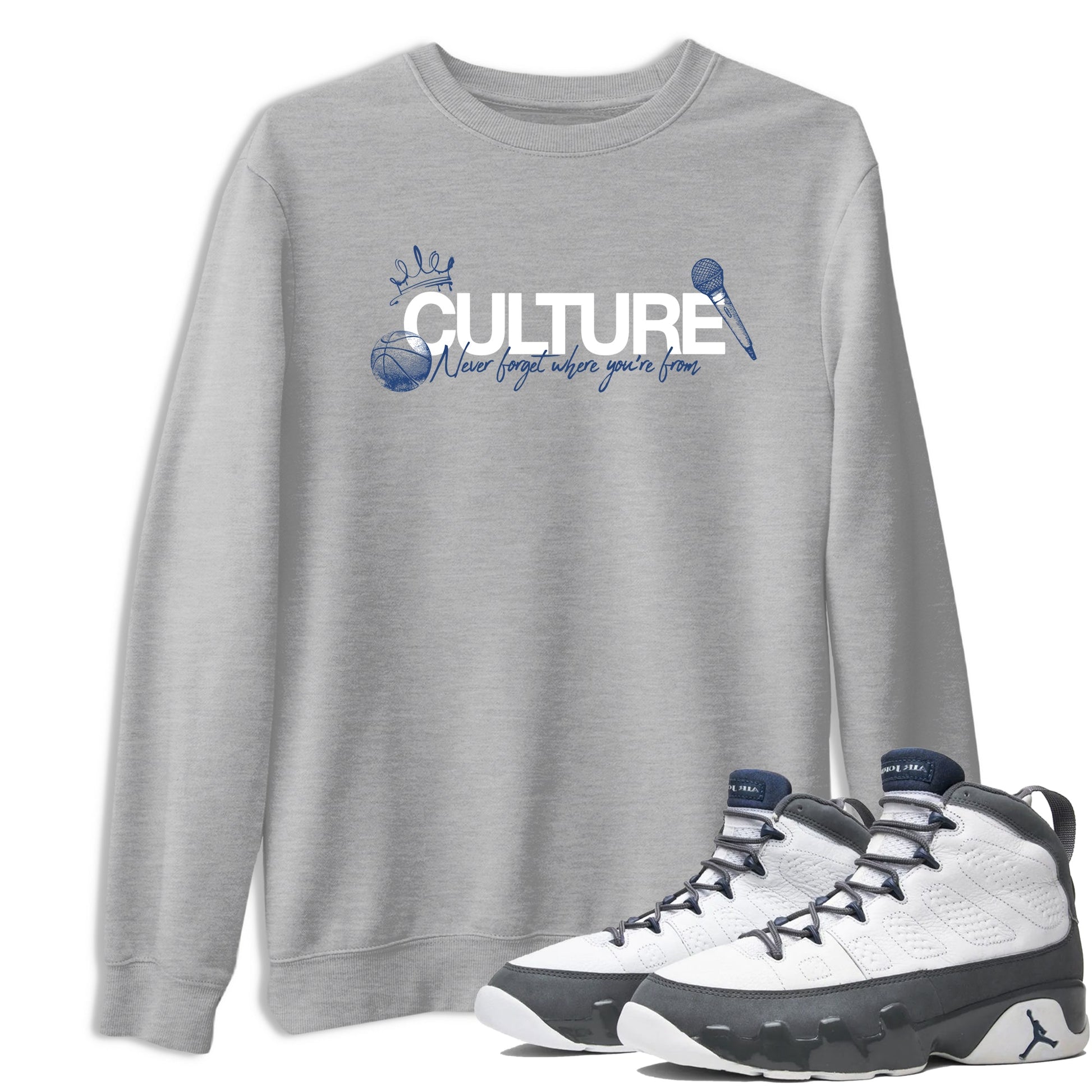 Sneaker match tees – Sneaker Tees To Match Air Jordan 9 Flint Grey Shoes – Culture Tee Heather Grey 1