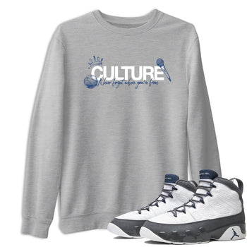 Sneaker match tees – Sneaker Tees To Match Air Jordan 9 Flint Grey Shoes – Culture Tee Heather Grey 1