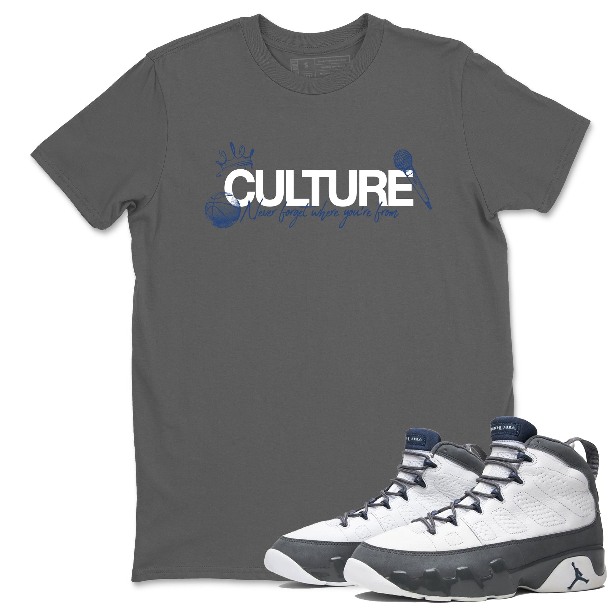 Sneaker match tees – Sneaker Tees To Match Air Jordan 9 Flint Grey Shoes – Culture Tee Cool Grey 1