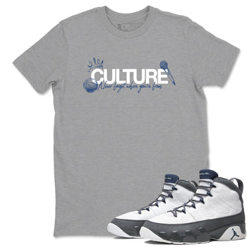Sneaker match tees – Sneaker Tees To Match Air Jordan 9 Flint Grey Shoes – Culture Tee Heather Grey 1