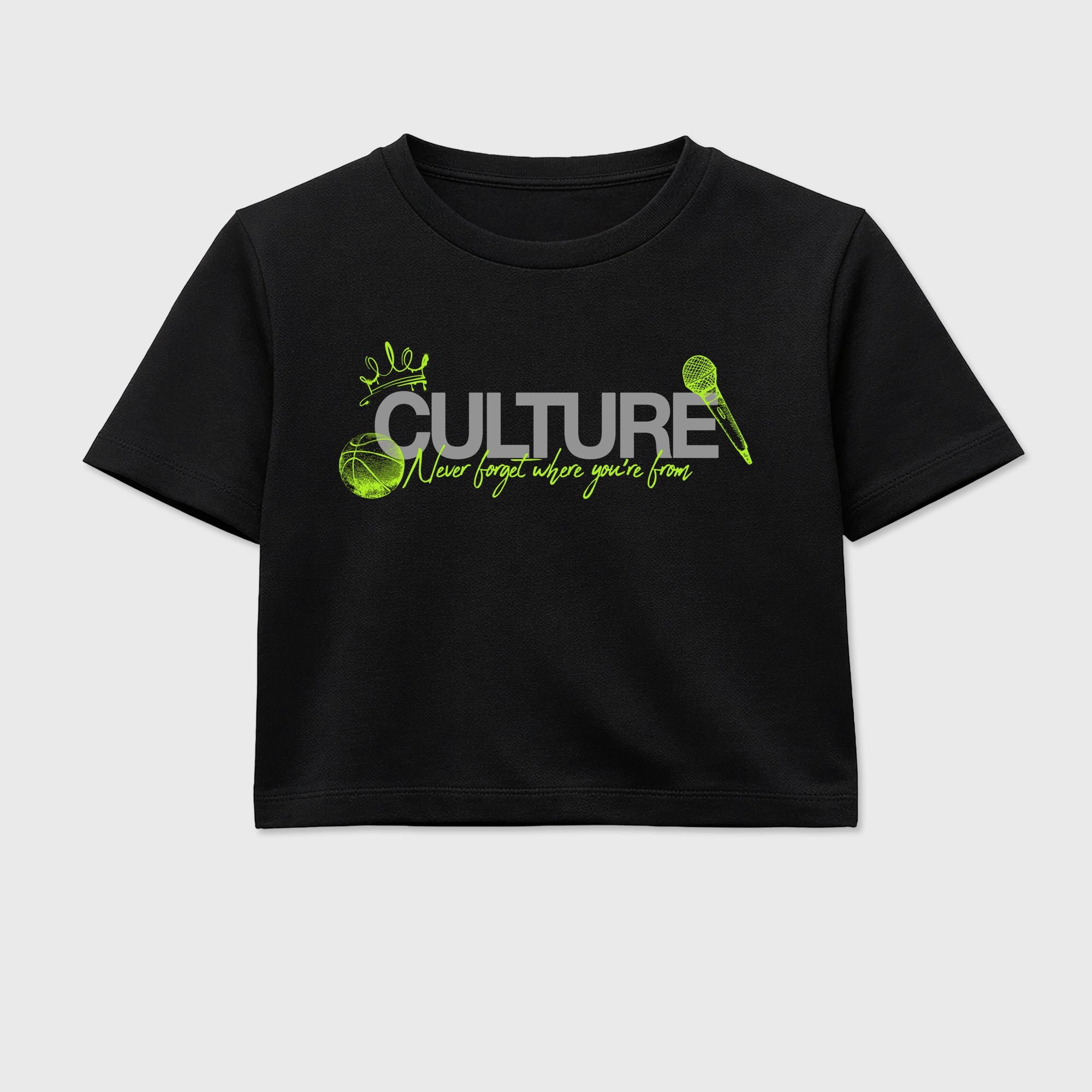 Sneaker match tees – Sneaker Tees To Match Air Max 90 Neon Yellow Shoes – Culture Crop T-Shirt Black 2
